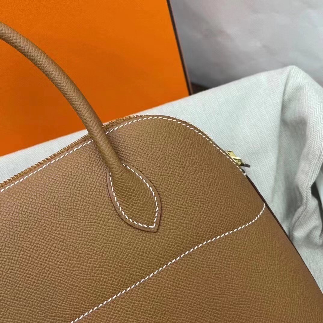 Hermes Bolide 27cm Handbag In Brown Epsom Leather